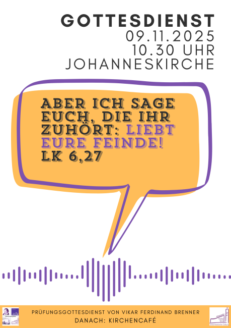 Gottesdienst am 09.11 (Prüfungsgottesdienst Vikar Brenner)